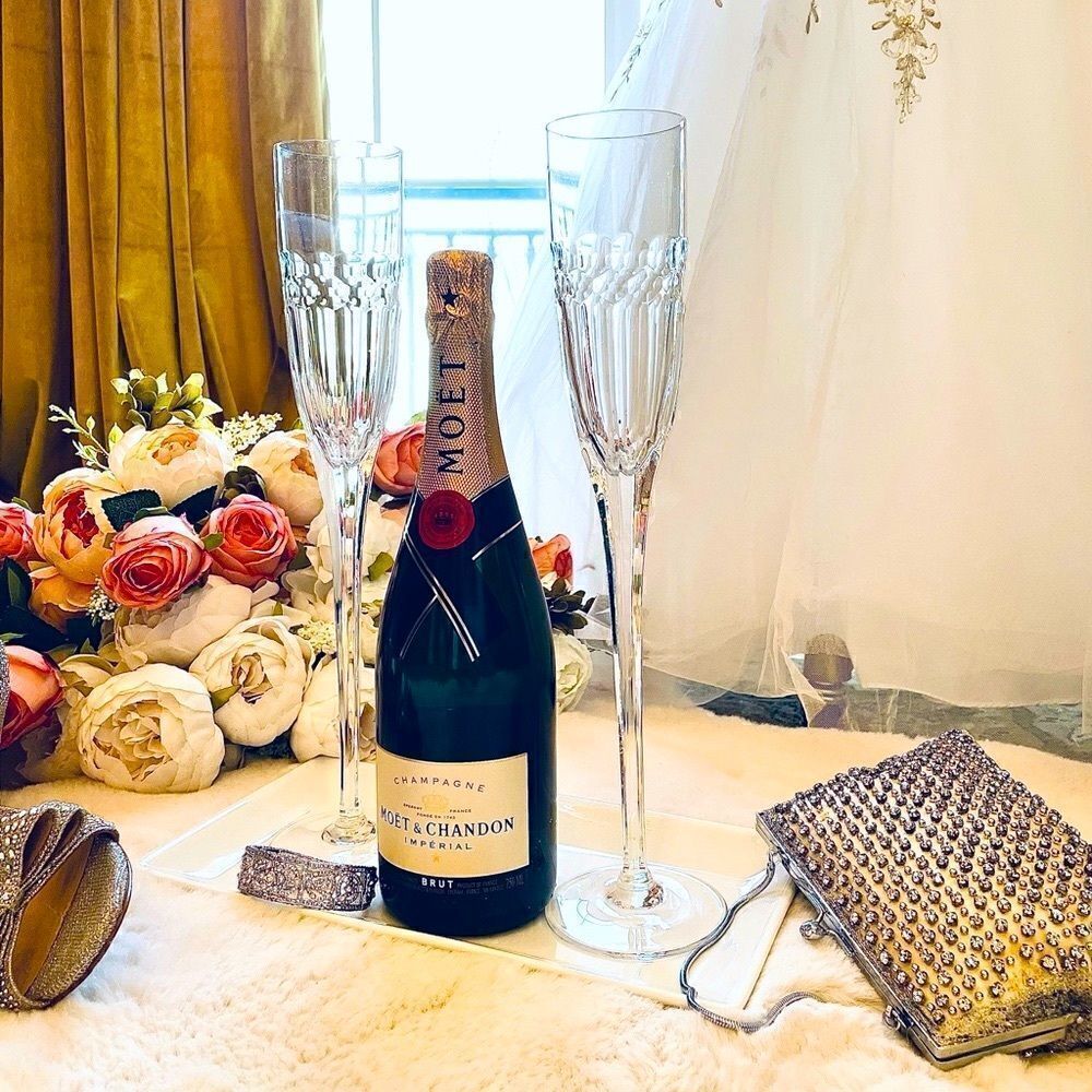 ♥️ TALL Mid Century Champagne flutes, oversized tall wedding glasses PRICE FIRM. - Picture 9 of 17
